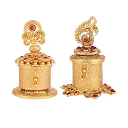 Saloni Fashion Jewellery Women Set Of 2 Gold Plated Sindoor Dani/Dibbi-image-6