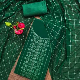 LeeliPeeri Designer Embellished Unstitched Dress Material-image-52