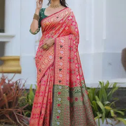 Dhyey Fashion Warli Zari Pure Silk Banarasi Saree-picture-49