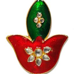 Kala Samarpan Green & Red Meenakari Foldable Rangoli With Centerpiece image 2