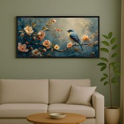 999Store Teal & Beige 1 Piece Canvas Other Wall Paintings-3