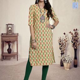 HERE&NOW Selection Of 2 Geometric Printed Round Neck Straight Kurtas-69