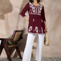 all about you Women Embroidered A-Line Top-image-85