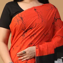 BALOOBI Half and Half Block Print Saree image 3