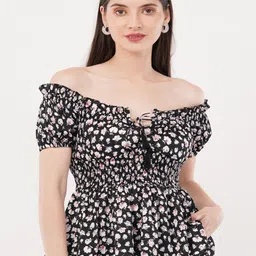 Ekika Women Floral Printed Smocking Off-Shoulder Top-picture-52
