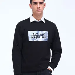 Flying Machine Men Brand Logo Printed Round Neck Cotton Pullover Sweatshirt-image-35