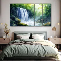 The Castle Decor Green & Blue 5 Piece Wood Other Wall Paintings-image-73