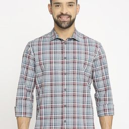 Basics Men Slim Fit Shepherd Checks Opaque Checked Casual Shirt-image-97