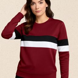 Moda Rapido Women Striped Round Neck Sweatshirt-picture-49