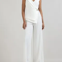 Rinascimento Women Solid V-Neck Basic Jumpsuit-picture-13