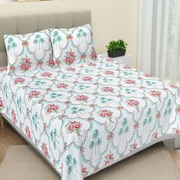 Myntra Elegant Homes Multi 260 TC Superfine Ethnic Motifs Cotton Super King Bedsheets-picture-34