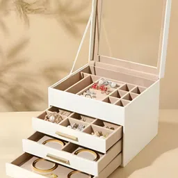 KriShyam White 4 Layers Jewellery Organiser-picture-23