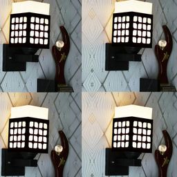 Gojeeva Black Wood Square Wall Lamps-picture-47