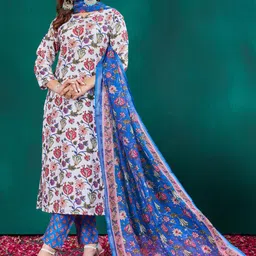 Aika Women Floral Printed Regular Kurta with Trousers & With Dupatta-53