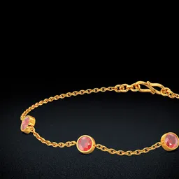 Joyalukkas Delicate Circle Charm Gold Bracelet-image-64