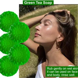 GROOVY Set Of 5 Coconut Cream Green Tea Bathing Bar - 100 g Each-1