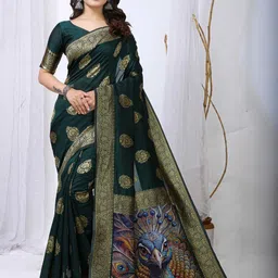 HERE&NOW Women Soft Silk Jacquard saree Saree-picture-17