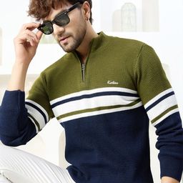 KVETOO Men Colourblocked Pullover-image-52