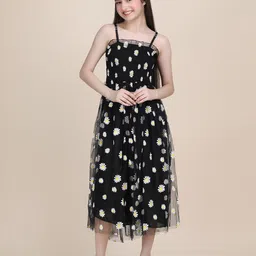 PTVIZE Polka Dot Print Net Fit & Flare Midi Dress-picture-2