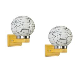 Somil Premium Designer Glass Wall / Night Lamp Elegant & Stylish Dcor Accent for Modern Interiors, color- Black, White Size- 21.5 X 31 X 25.5 CM-image-50