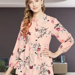 DressBerry Womens Floral Printed Georgette Peplum Top-image-23