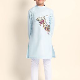 DEVOILER Boys Ethnic Motifs Printed Thread Work Kurta-38