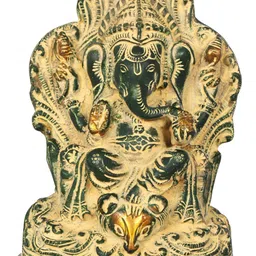 Exotic India Green & Beige Religious Idol Showpiece-image-91
