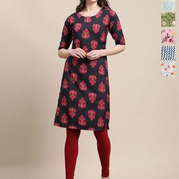 7Threads Women Pack Of 6 Ethnic Motifs Printed Daily Straight Kurtas-image-18