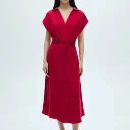 MANGO Shirt Midi Dress with Braid Tie-Up-picture-43