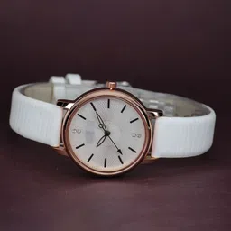 VIRAKTI Women Round Leather Straps Analogue Watch E-44-WHITE-25-image-48