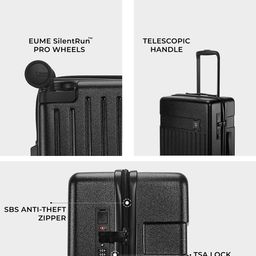 EUME Set Of 2 Textured Hard-Sided Trolley Suitcase image 3