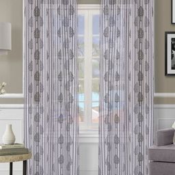 Myntra Elegant Homes Off White Set of 2 Floral Sheer Long Door Curtain-26