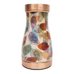 The Better Home Copper Toned & Blue Printed Pure Copper Water Bottle 950ml-image-36