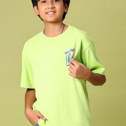V-Mart Boys Typography Printed Round Neck Drop Shoulder Sleeves Cotton T-shirt-image-21
