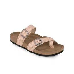 Mast & Harbour Women Textured One Toe Flats With Buckles-picture-51