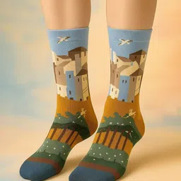 ZEVORA Patterned Calf Length Socks-picture-34