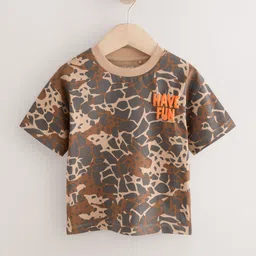 NEXT Boys Printed Drop-Shoulder Sleeves Pure Cotton T-shirt-image-48