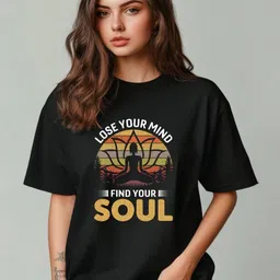 Storeily Women Printed Drop-Shoulder Sleeves Applique T-shirt-picture-29
