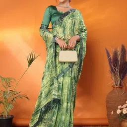 Lookmark Floral Printed Beads and Stones Pure Georgette Saree-image-83