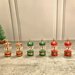 Little Surprise Box LLP Red & Green 6 Pieces Wooden Showpieces-image-79