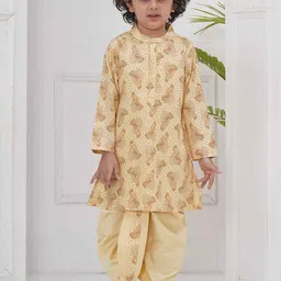 Sethukrishna Boys Ethnic Motifs Printed Regular Kurta with Dhoti Pants image 5
