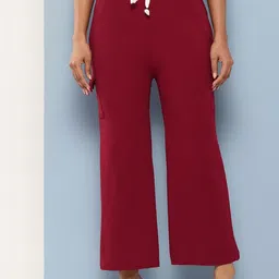 Girls Casual Maroon Colour Solid Nylon Pant-image-11