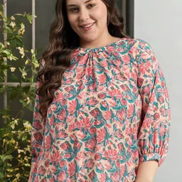 ANJIR Floral Print Crepe Top-image-29
