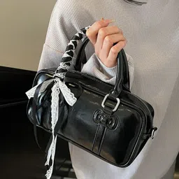 StyleCast x Revolte PU Swagger Tote Bag With Applique-image-82