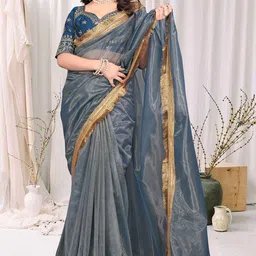 Avirat Designer Studio Solid Sequinned Embellished Banarasi Saree-image-89