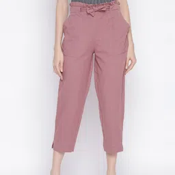 VYMO Women Slim Fit Easy Wash Trousers-picture-40