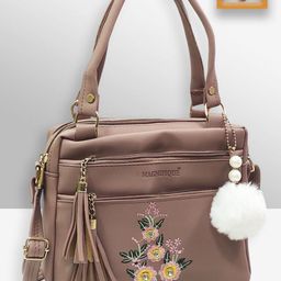 MAGNIFIQUE Women Floral Printed Structured Tasselled Shoulder Bag-image-79