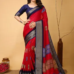 V3 FASHION STUDIO Ethnic Motifs Zari Art Silk Banarasi Saree-50
