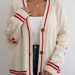 StyleCast Self Design Open Front Cardigan Sweater-picture-28