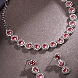 Atasi International Silver-Plated American Diamond-Studded Jewellery Set-56